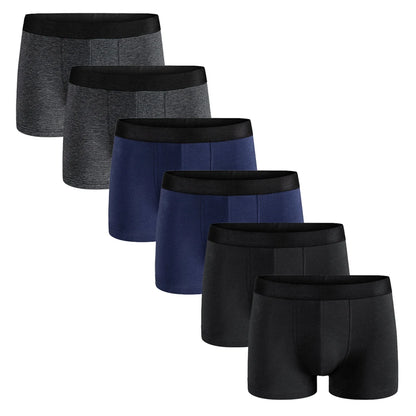 Men Cotton Boxer Briefs - 6pcs Luxury Men's Underwear Set | Soft Breathable Knit Fabric Boxers - ZOOMNSTORE