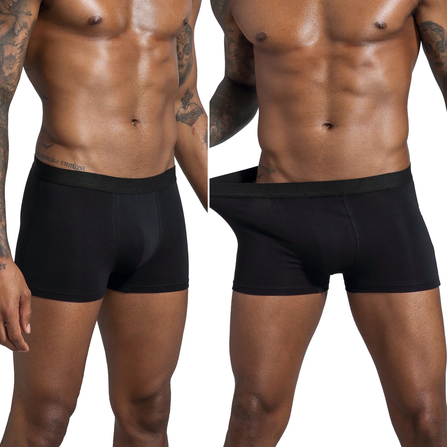 Men Cotton Boxer Briefs - 6pcs Luxury Men's Underwear Set | Soft Breathable Knit Fabric Boxers - ZOOMNSTORE