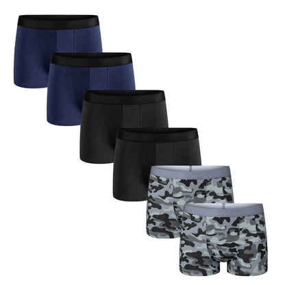 Men Cotton Boxer Briefs - 6pcs Luxury Men's Underwear Set | Soft Breathable Knit Fabric Boxers - ZOOMNSTORE