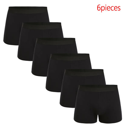 Men Cotton Boxer Briefs - 6pcs Luxury Men's Underwear Set | Soft Breathable Knit Fabric Boxers - ZOOMNSTORE