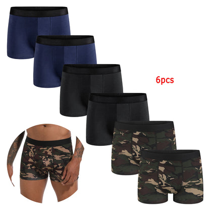 Men Cotton Boxer Briefs - 6pcs Luxury Men's Underwear Set | Soft Breathable Knit Fabric Boxers - ZOOMNSTORE