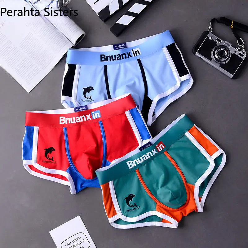 Mens Cotton Boxer Briefs - 3 Pack Fashion Underwear - ZOOMNSTORE