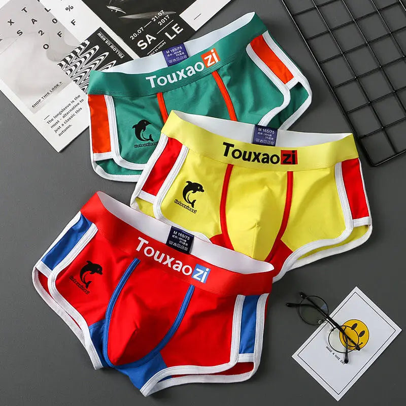 Mens Cotton Boxer Briefs - 3 Pack Fashion Underwear - ZOOMNSTORE