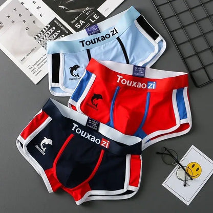 Mens Cotton Boxer Briefs - 3 Pack Fashion Underwear - ZOOMNSTORE