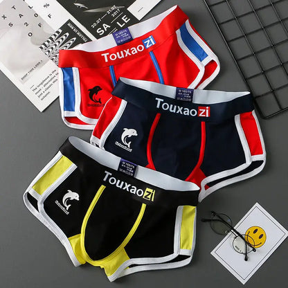 Mens Cotton Boxer Briefs - 3 Pack Fashion Underwear - ZOOMNSTORE