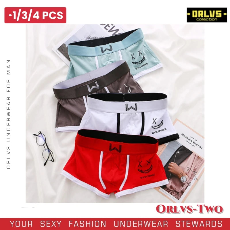 Men Cotton Boxers - Breathable U-Convex Boxer Design, Soft Knit Fabric Underwear Set - ZOOMNSTORE