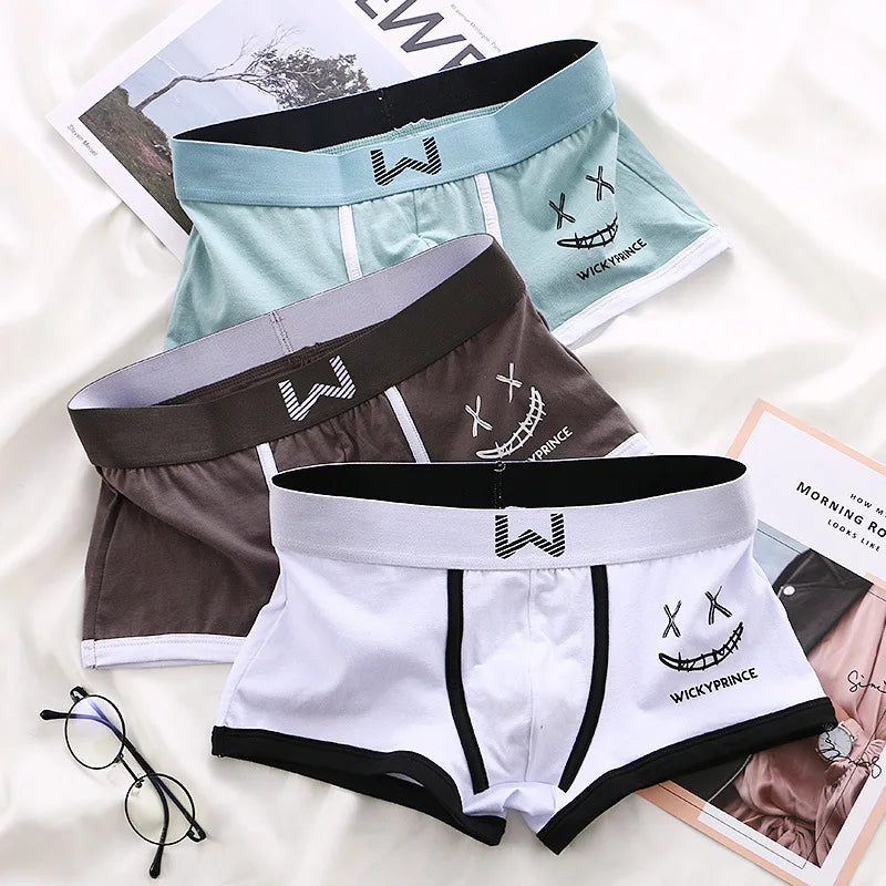 Men Cotton Boxers - Breathable U-Convex Boxer Design, Soft Knit Fabric Underwear Set - ZOOMNSTORE