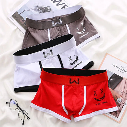 Men Cotton Boxers - Breathable U-Convex Boxer Design, Soft Knit Fabric Underwear Set - ZOOMNSTORE