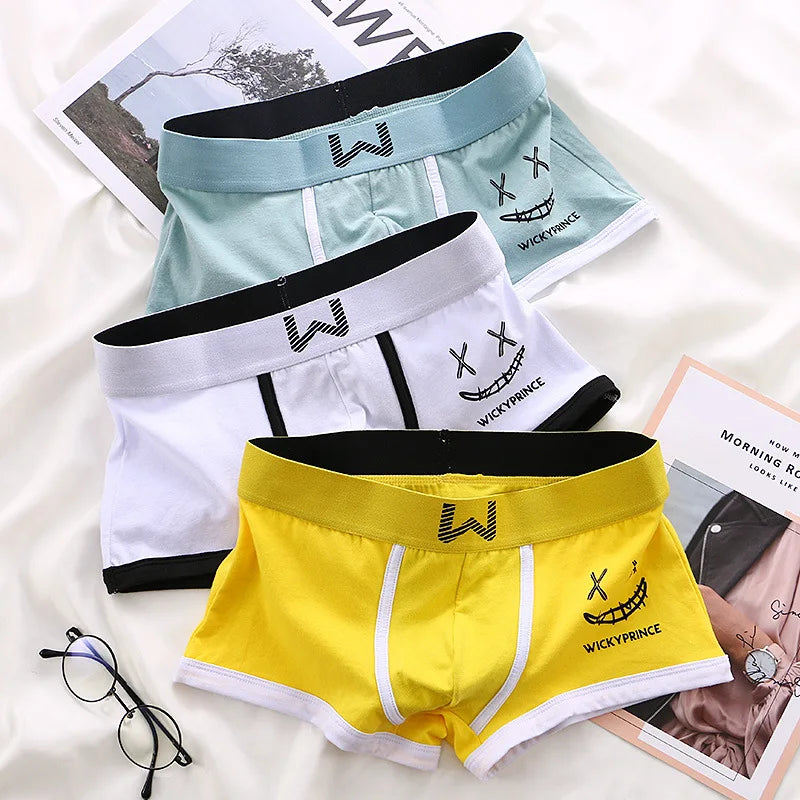 Men Cotton Boxers - Breathable U-Convex Boxer Design, Soft Knit Fabric Underwear Set - ZOOMNSTORE