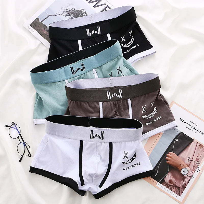 Men Cotton Boxers - Breathable U-Convex Boxer Design, Soft Knit Fabric Underwear Set - ZOOMNSTORE