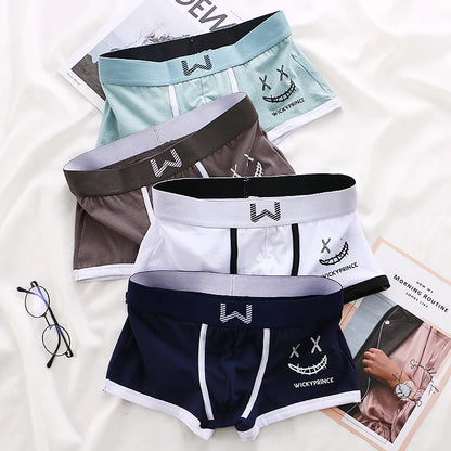 Men Cotton Boxers - Breathable U-Convex Boxer Design, Soft Knit Fabric Underwear Set - ZOOMNSTORE