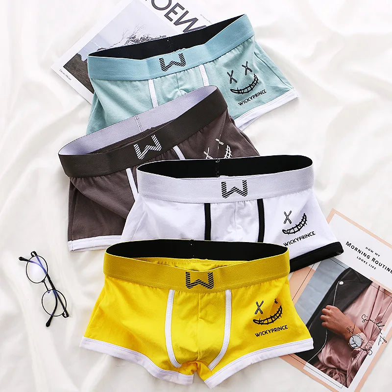Men Cotton Boxers - Breathable U-Convex Boxer Design, Soft Knit Fabric Underwear Set - ZOOMNSTORE