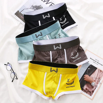 Men Cotton Boxers - Breathable U-Convex Boxer Design, Soft Knit Fabric Underwear Set - ZOOMNSTORE