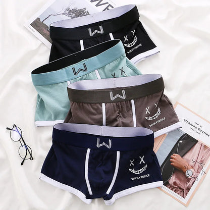 Men Cotton Boxers - Breathable U-Convex Boxer Design, Soft Knit Fabric Underwear Set - ZOOMNSTORE