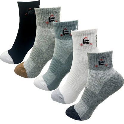 Men Cotton Dress Socks - Soft Breathable Black Business Casual Crew Length, Large Size - ZOOMNSTORE