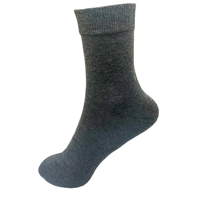 Men Cotton Dress Socks - Soft Breathable Black Business Casual Crew Length, Large Size - ZOOMNSTORE