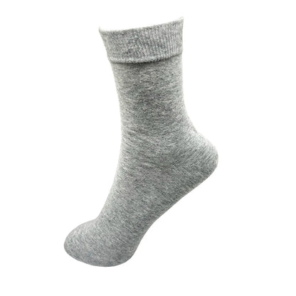 Men Cotton Dress Socks - Soft Breathable Black Business Casual Crew Length, Large Size - ZOOMNSTORE