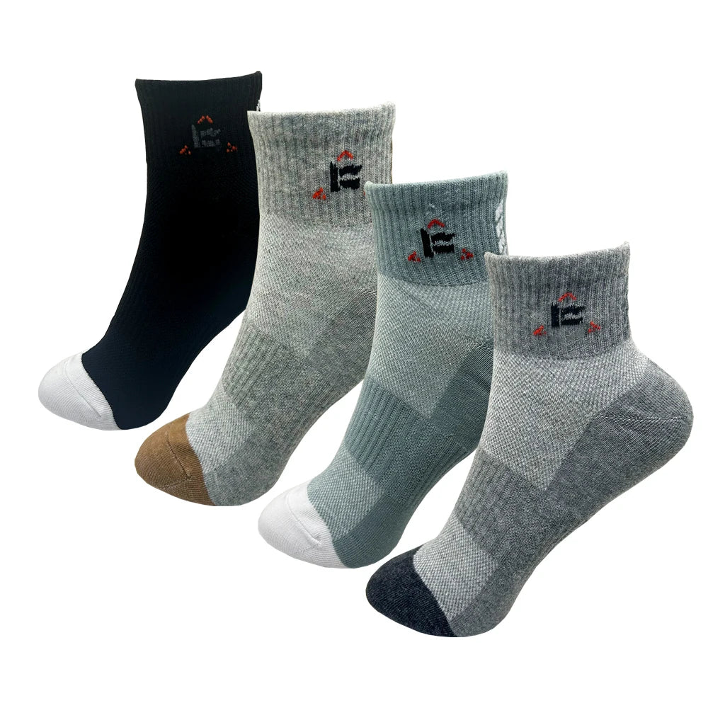 Men Cotton Dress Socks - Soft Breathable Black Business Casual Crew Length, Large Size - ZOOMNSTORE