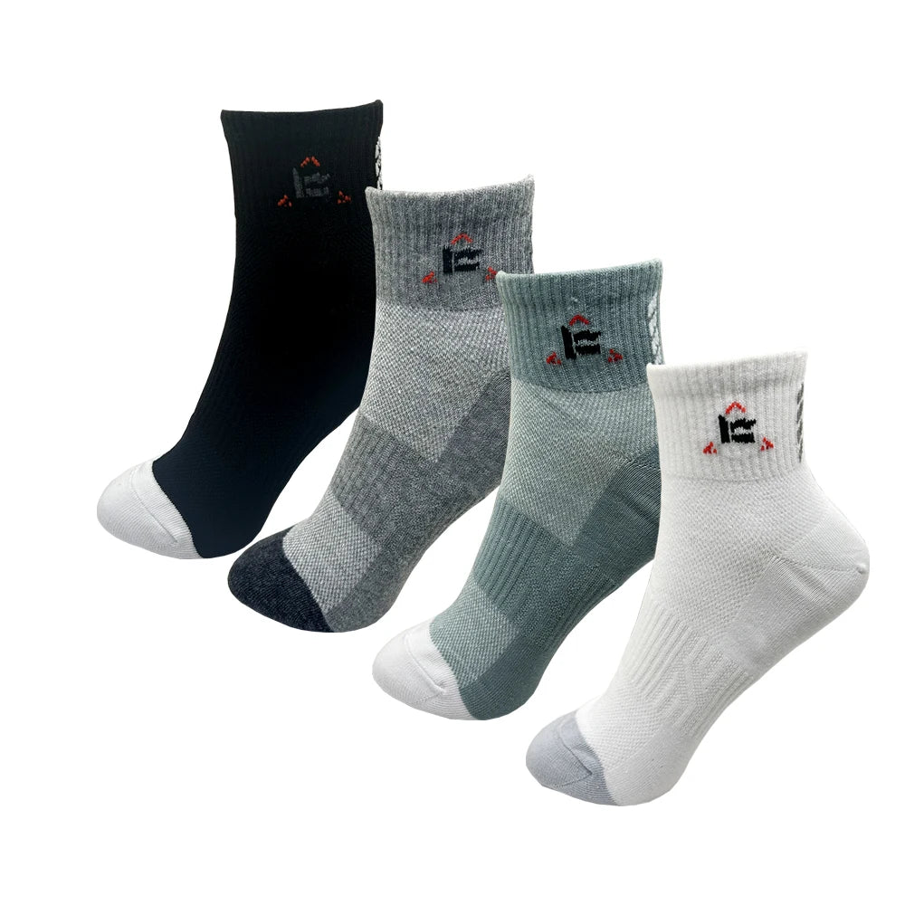 Men Cotton Dress Socks - Soft Breathable Black Business Casual Crew Length, Large Size - ZOOMNSTORE