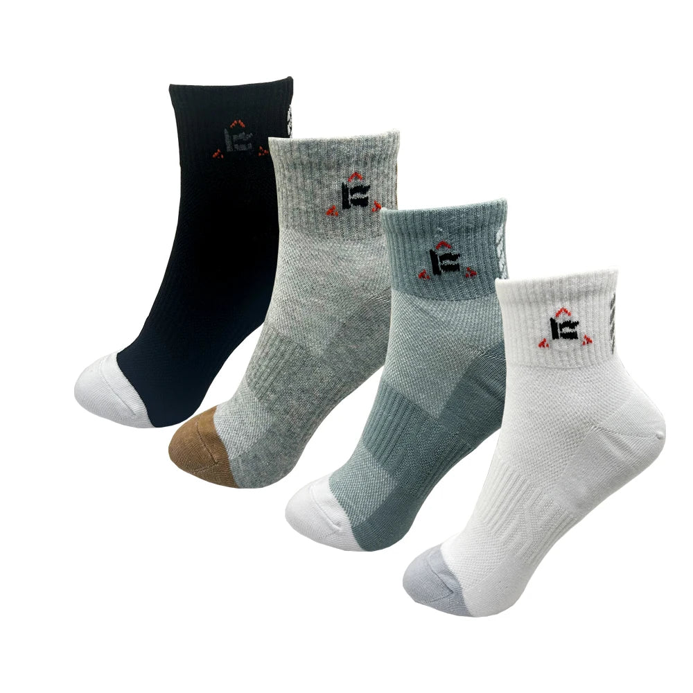 Men Cotton Dress Socks - Soft Breathable Black Business Casual Crew Length, Large Size - ZOOMNSTORE