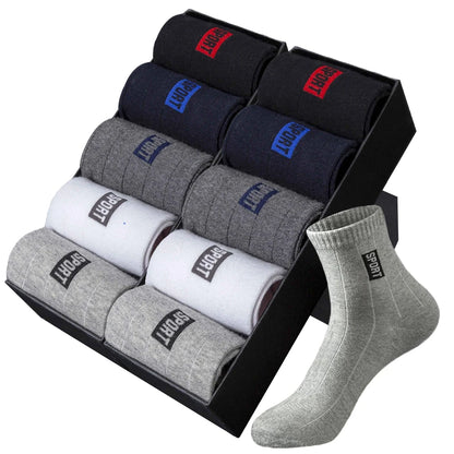 Mens Cotton Socks - 20 Pairs Breathable Deodorant Black Dress Socks - ZOOMNSTORE