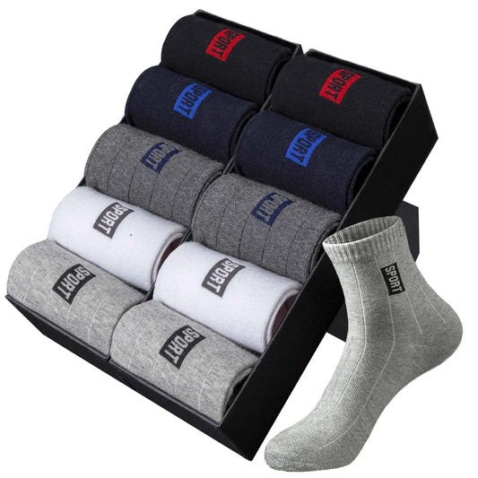 Mens Cotton Socks - 20 Pairs Breathable Deodorant Black Dress Socks - ZOOMNSTORE