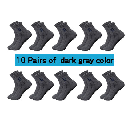 Mens Cotton Socks - 20 Pairs Breathable Deodorant Black Dress Socks - ZOOMNSTORE