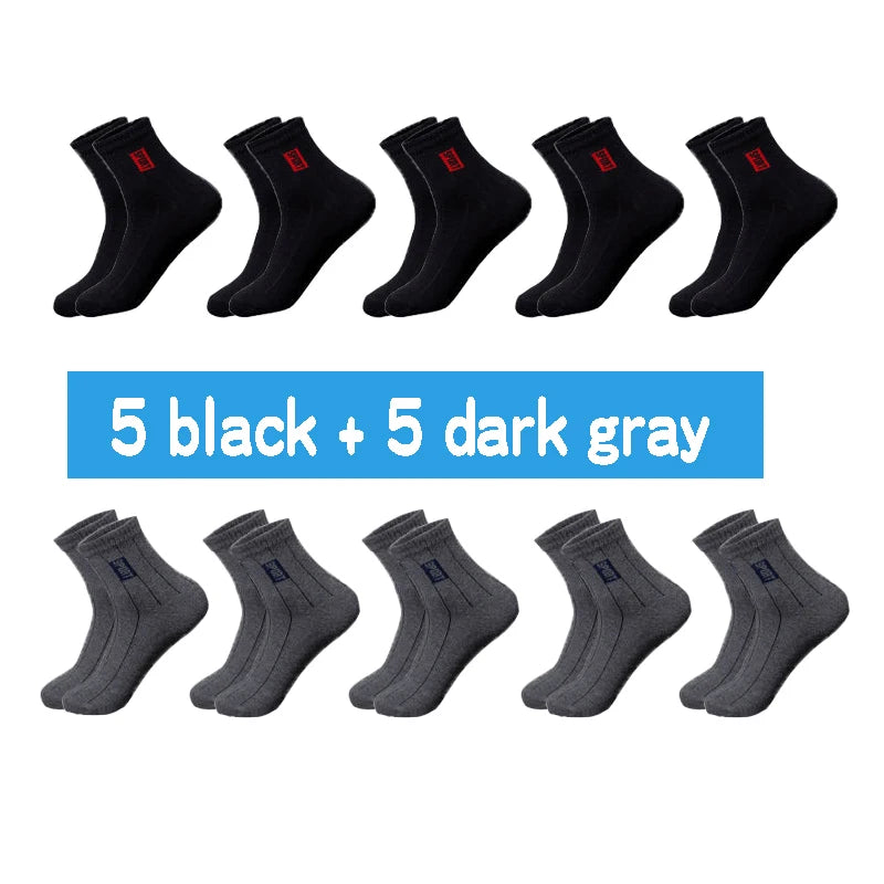 Mens Cotton Socks - 20 Pairs Breathable Deodorant Black Dress Socks - ZOOMNSTORE
