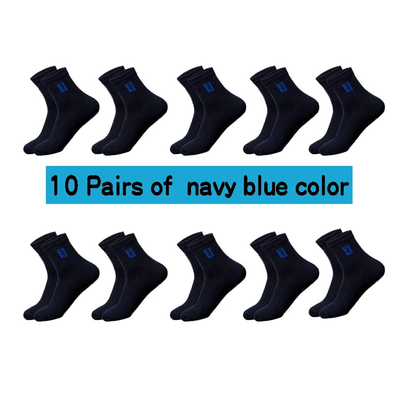 Mens Cotton Socks - 20 Pairs Breathable Deodorant Black Dress Socks - ZOOMNSTORE