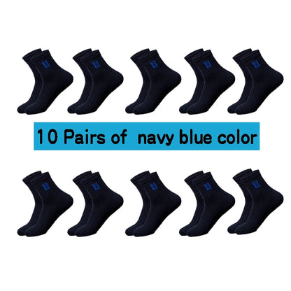 Mens Cotton Socks - 20 Pairs Breathable Deodorant Black Dress Socks - ZOOMNSTORE