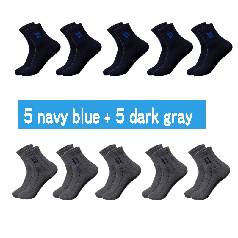 Mens Cotton Socks - 20 Pairs Breathable Deodorant Black Dress Socks - ZOOMNSTORE
