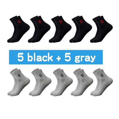 Mens Cotton Socks - 20 Pairs Breathable Deodorant Black Dress Socks - ZOOMNSTORE