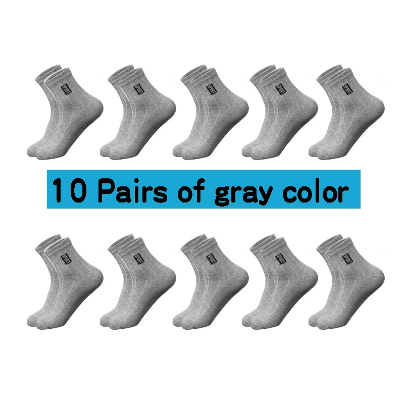 Mens Cotton Socks - 20 Pairs Breathable Deodorant Black Dress Socks - ZOOMNSTORE