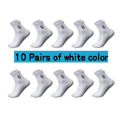 Mens Cotton Socks - 20 Pairs Breathable Deodorant Black Dress Socks - ZOOMNSTORE