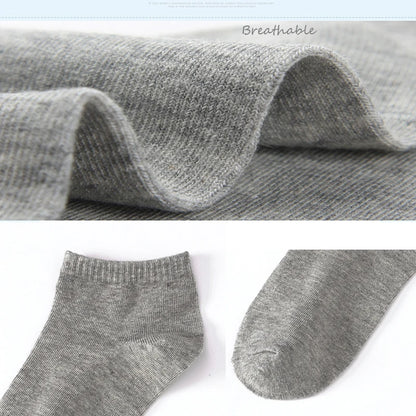Men Cotton Socks - 5 Pairs Large Size Casual Breathable Boat Short Ankle Socks - ZOOMNSTORE