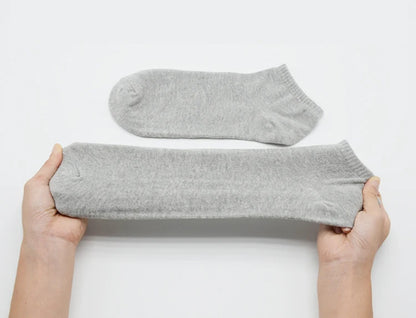 Men Cotton Socks - 5 Pairs Large Size Casual Breathable Boat Short Ankle Socks - ZOOMNSTORE