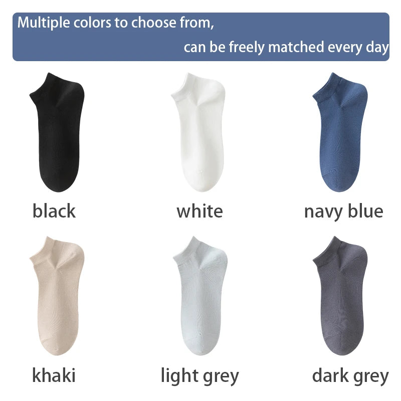 Mens Combed Cotton Socks - 6 Pairs Breathable Antibacterial Short Socks for SpringSummer - ZOOMNSTORE