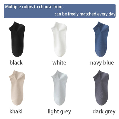 Mens Combed Cotton Socks - 6 Pairs Breathable Antibacterial Short Socks for SpringSummer - ZOOMNSTORE