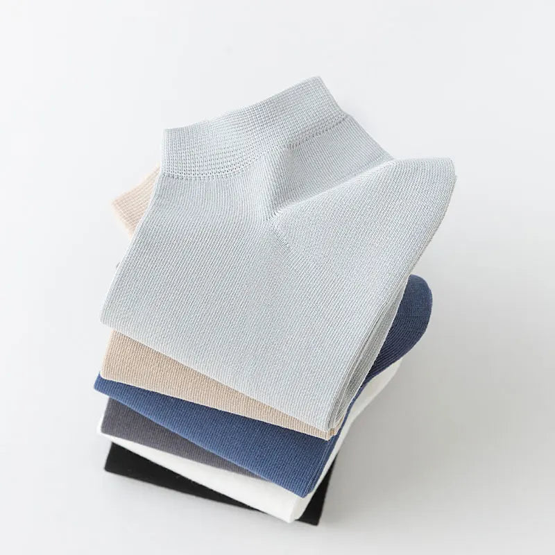 Mens Combed Cotton Socks - 6 Pairs Breathable Antibacterial Short Socks for SpringSummer - ZOOMNSTORE