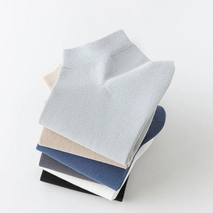 Mens Combed Cotton Socks - 6 Pairs Breathable Antibacterial Short Socks for SpringSummer - ZOOMNSTORE