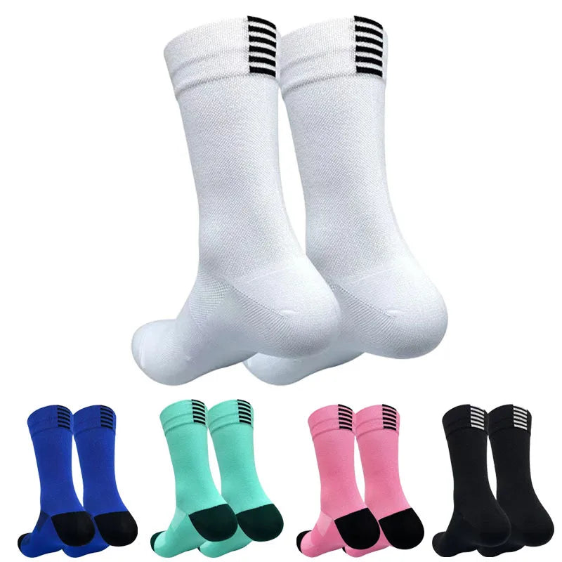 Men Cycling Socks | Summer Breathable Mesh Bike Socks - Quick Dry Mid Tube Sports - ZOOMNSTORE