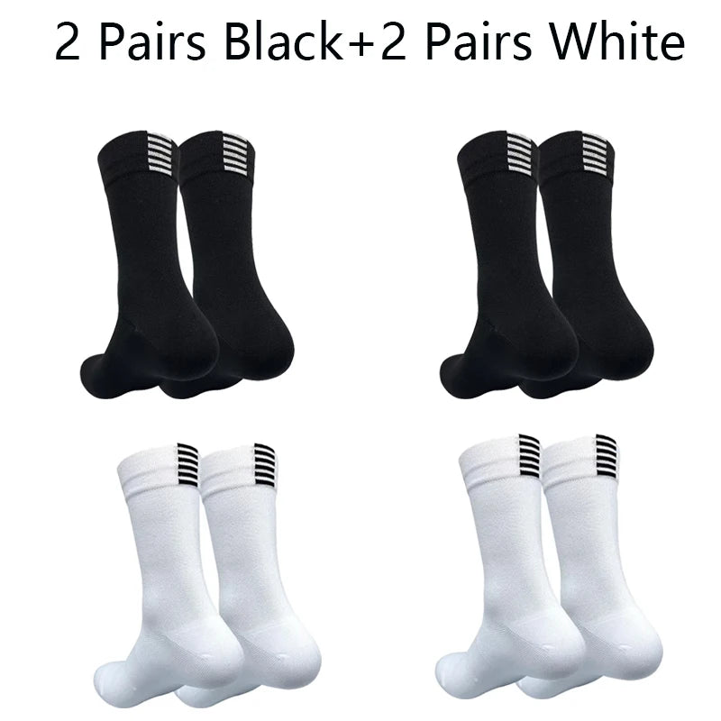 Men Cycling Socks | Summer Breathable Mesh Bike Socks - Quick Dry Mid Tube Sports - ZOOMNSTORE