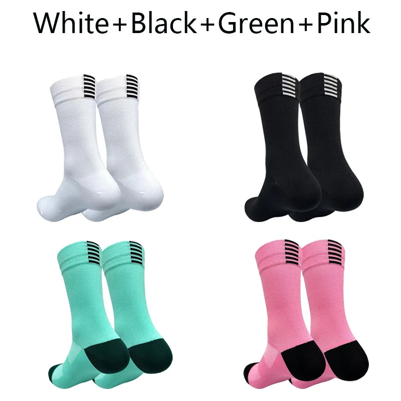 Men Cycling Socks | Summer Breathable Mesh Bike Socks - Quick Dry Mid Tube Sports - ZOOMNSTORE