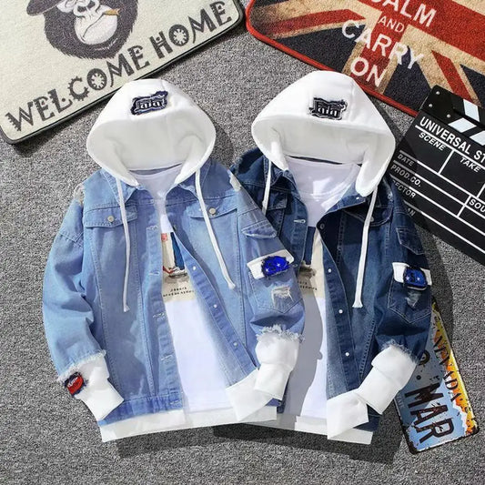 Men Coat Stylish Super Soft Denim Jacket Relaxed Fit Single Breasted Outerwear Coat for Riding - ZOOMNSTORE