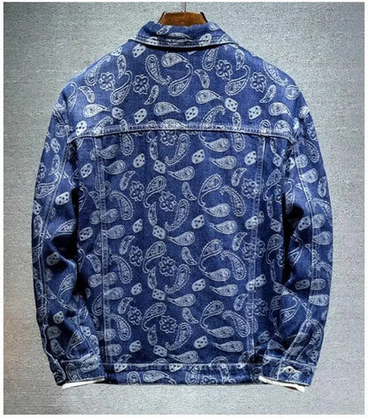 2025 New Men Pure Colour Denim Jacket Single-breasted Lapel Daily Casual Simple Coats - ZOOMNSTORE