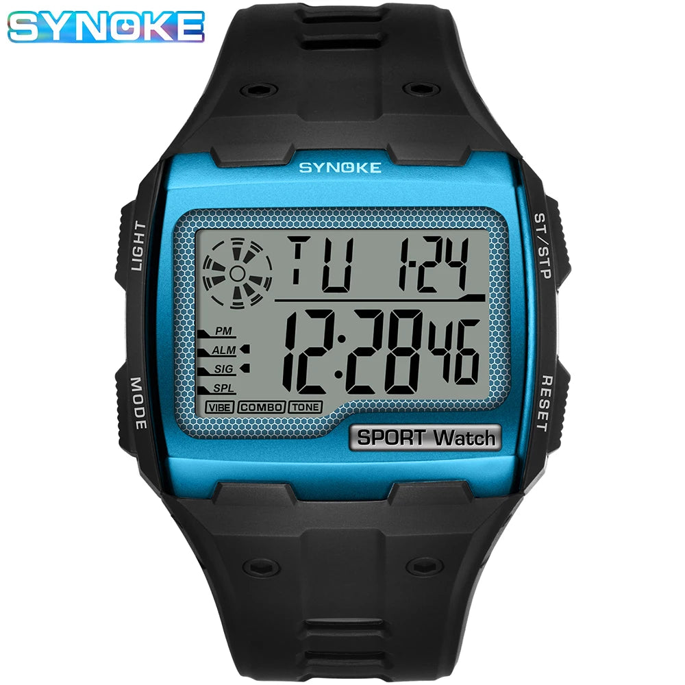 Men Digital Watch - Big Number Display | 3ATM Water Resistant Outdoor Sports - ZOOMNSTORE