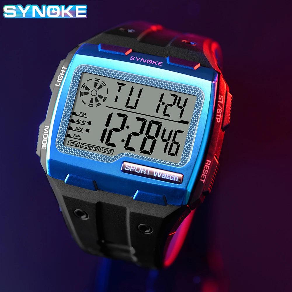 Men Digital Watch - Big Number Display | 3ATM Water Resistant Outdoor Sports - ZOOMNSTORE