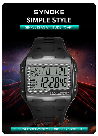 Men Digital Watch - Big Number Display | 3ATM Water Resistant Outdoor Sports - ZOOMNSTORE