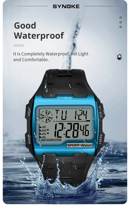 Men Digital Watch - Big Number Display | 3ATM Water Resistant Outdoor Sports - ZOOMNSTORE