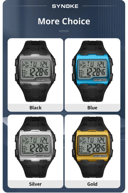 Men Digital Watch - Big Number Display | 3ATM Water Resistant Outdoor Sports - ZOOMNSTORE